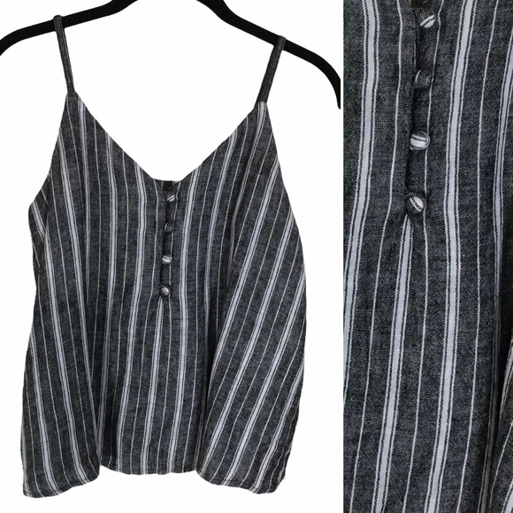 Abound XS or XXS Linen Striped Tank Top Blue White Nordstrom Shirt Light - Picture 2 of 8